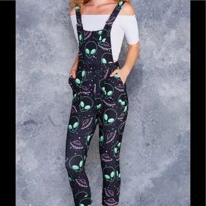 Blackmilk Clothing Take Me To Your Dealer Overalls Small